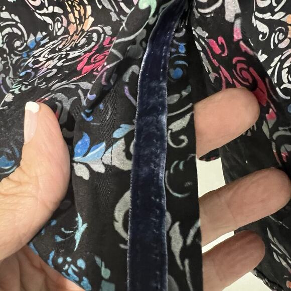 Luchiano Visconti Black Multi Color Paisley Print Button Up Mens Large Textured - Picture 4 of 10